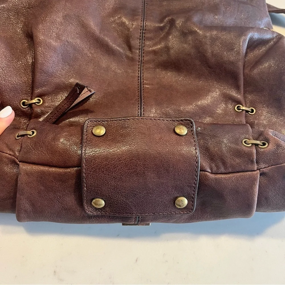 Brown KOOBA Ava Fold Over Hangbag